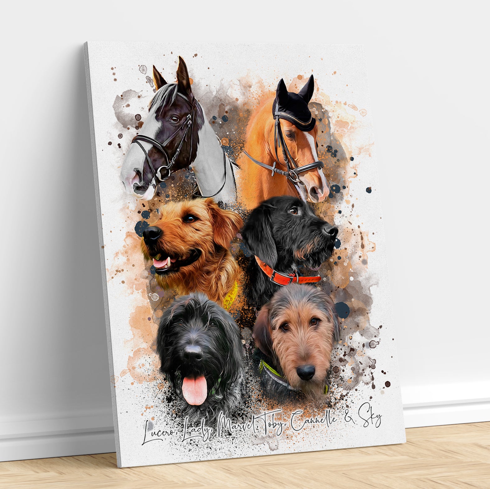 Portrait Aquarelle - Multi | Portrait animalier personnalisé – Aniportrait